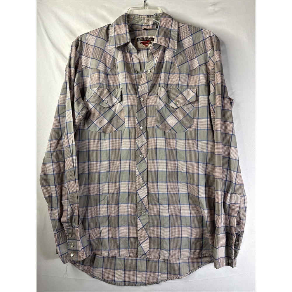 Authentic Western Youngbloods Shirt Mens Medium Pearl‎ Snap Cowboy Rodeo